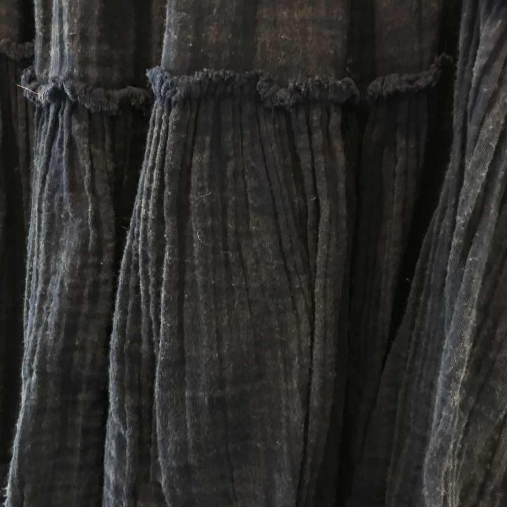 Dark Blue Free People Puff Sleeve Dress - Picture 4 of 8